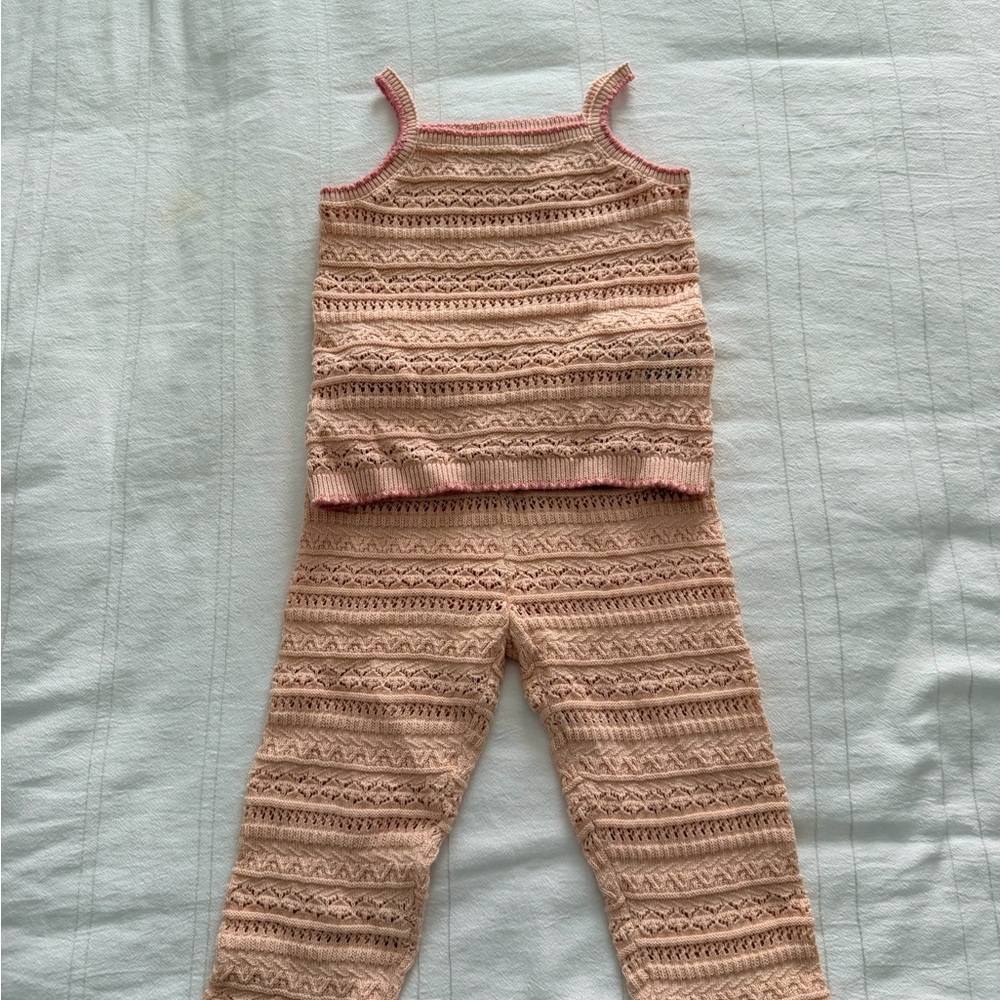 H&M Pink Knit Tank Top and Pants Set
